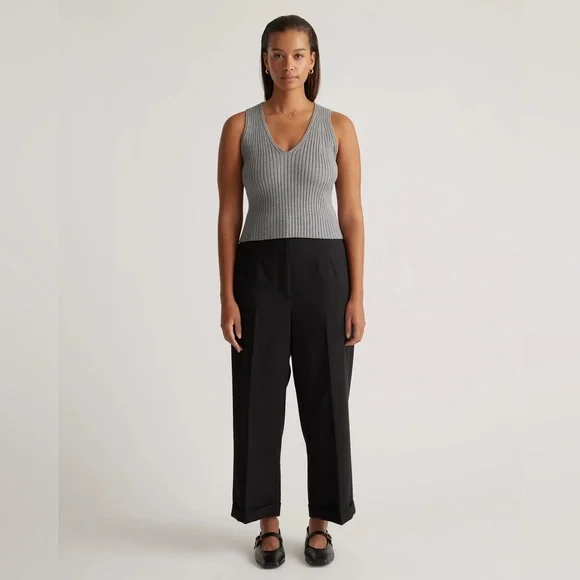 Quince Eco Knit Cropped Sweater Tank - Picture 3 of 15